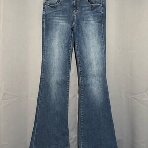 Sneak Peek Blue Flare Wide Leg Jeans